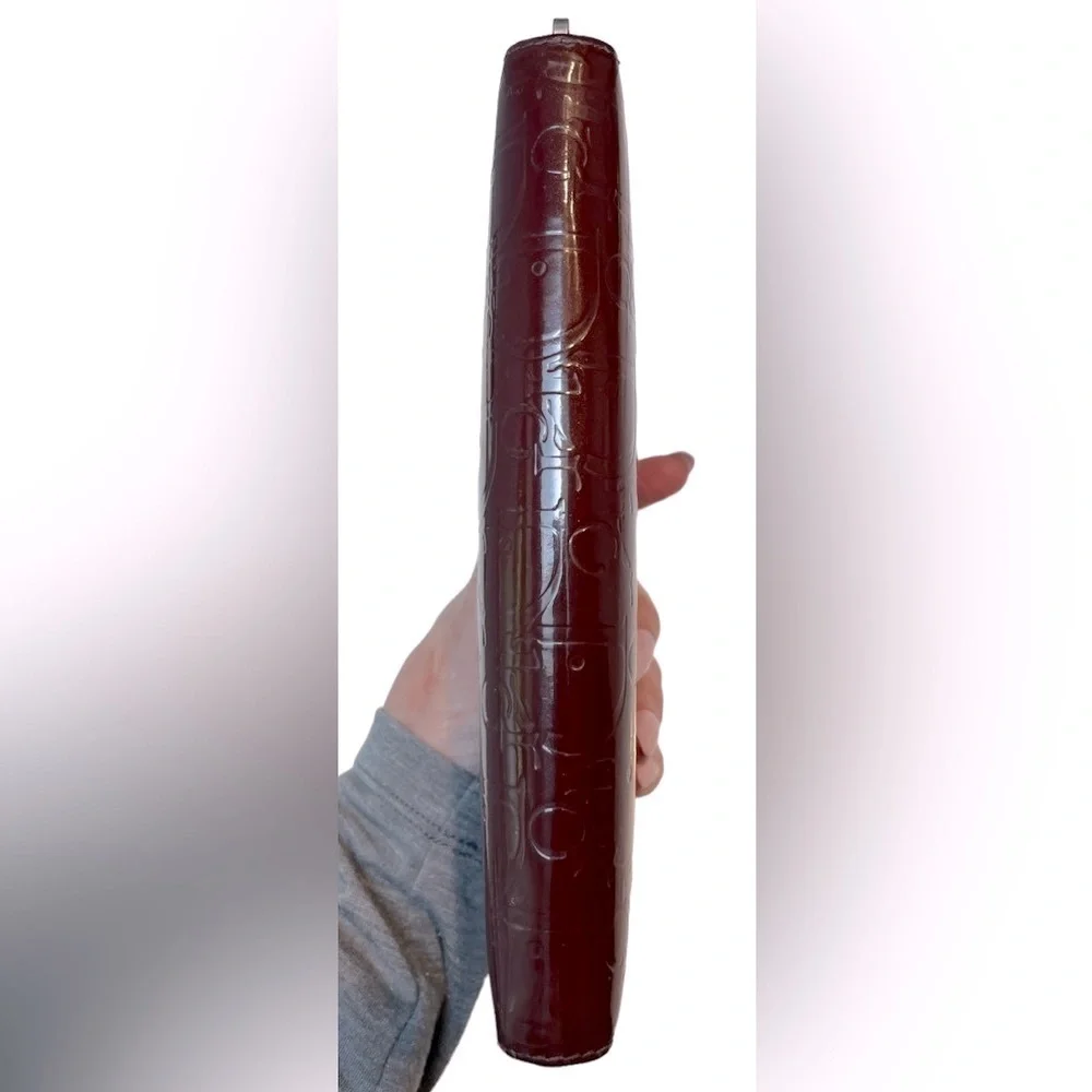 DIOR | Vintage Trotter Print Patent Leather Long Zip Wallet in Bordeaux/Lavender